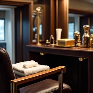 BarberCraft Instagram feed image of a luxurious barbershop interior detail